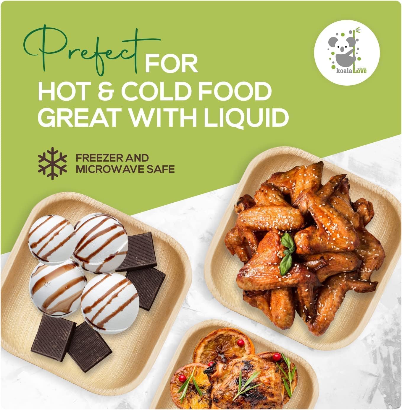 Palm Leaf  Square Plates 100% Compostable Disposable   (7 Inch 50 Plates)