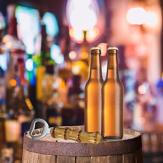 5 Beer openers stainless steel Bamboo handle